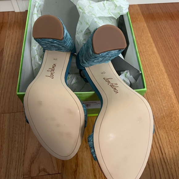 Sam Edelman Blue Yoana Rafia Sandals - Picture 5 of 7